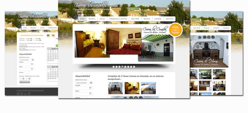 Diseño web rural en Granada | Proyecto Cuevas Los Robles Proyecto de diseño web para Cuevas Los Robles en Granada con reservas online y galerías fotográficas