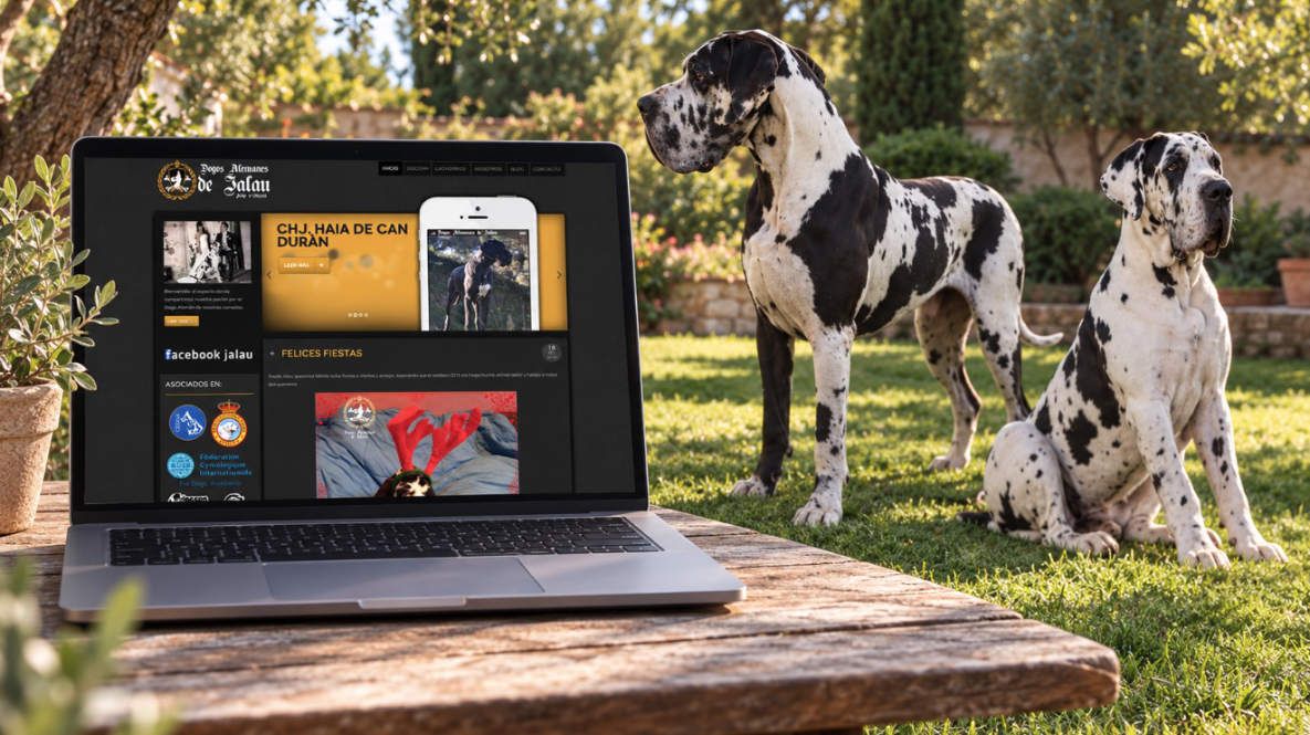Diseño página web de criadores de perros mackup de Jalau, diseño de página web para criadores de perros y mascotas