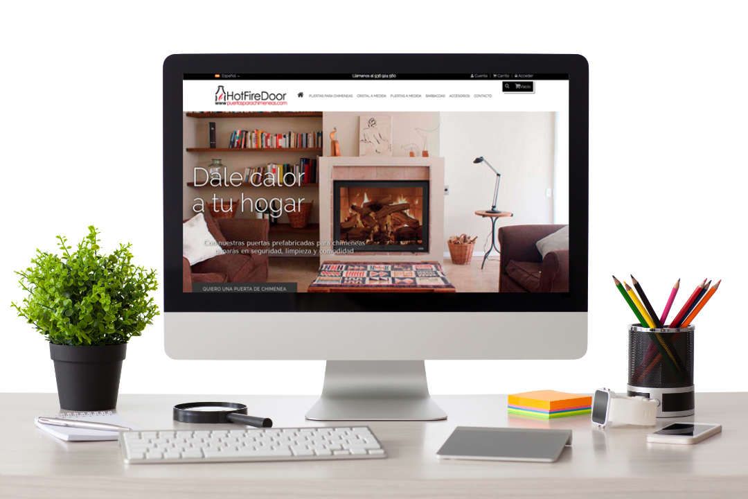 Página web HotFireDoor desarrollada en PrestaShop Diseño web tienda online HotFireDoor en PrestaShop