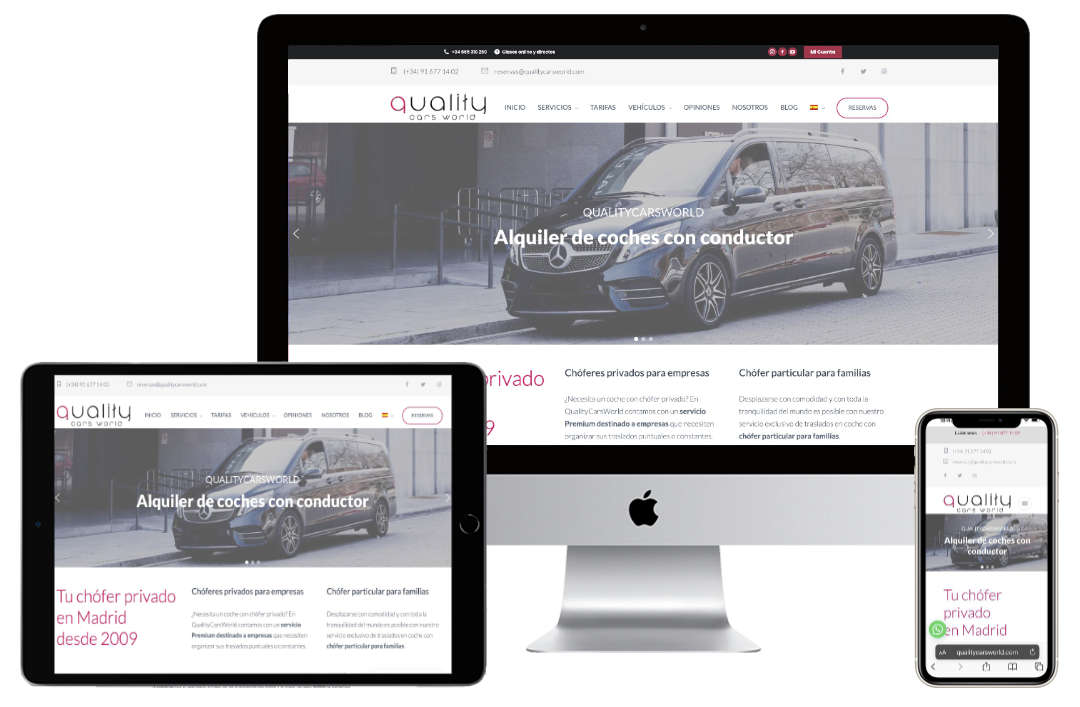 diseño web alquiler vehículos con conductor diseño web alquiler vehículos con conductor