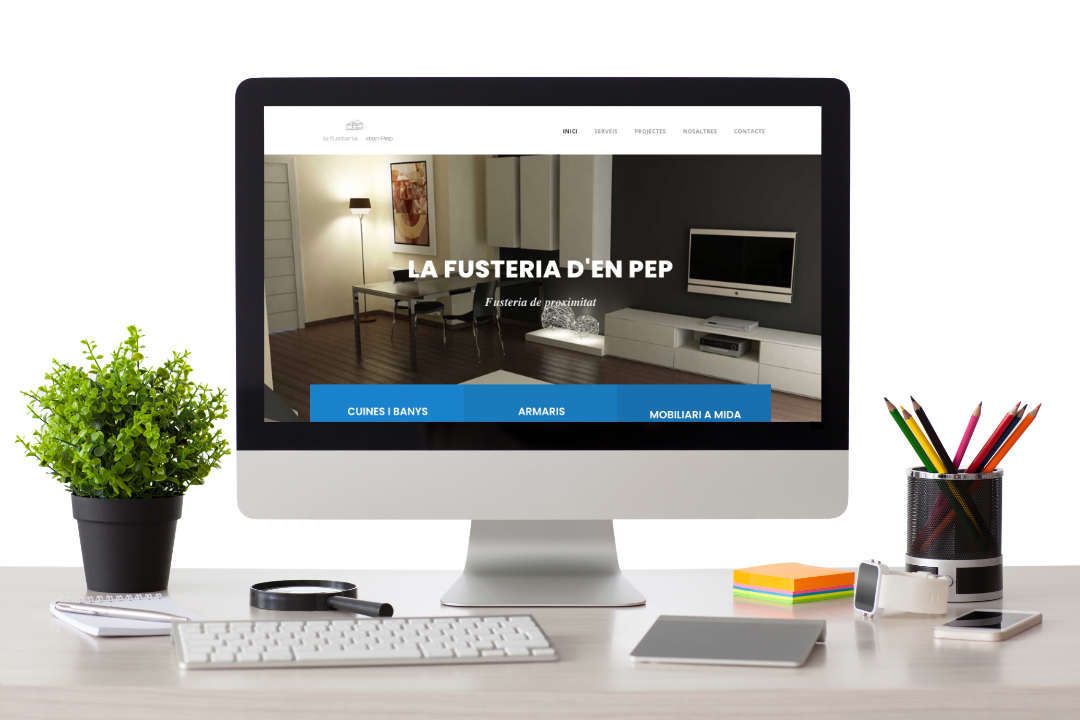 Página web WordPress de La Fusteria d’en Pep Diseño web para carpintería y ebanistería La Fusteria d’en Pep