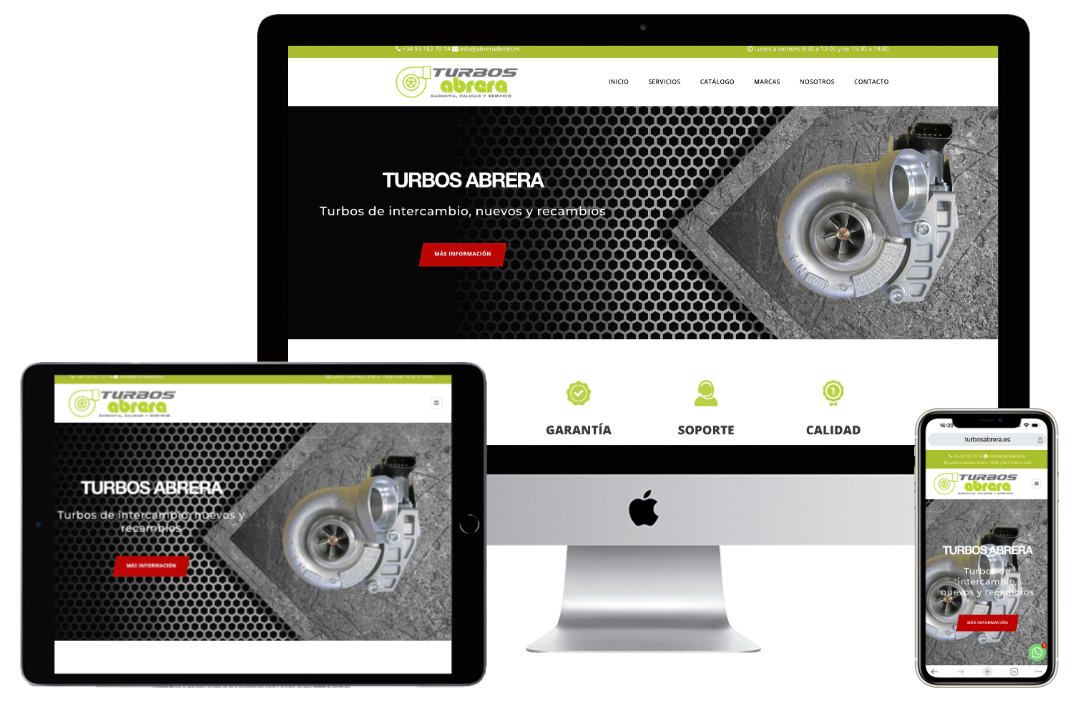 Turbos Abrera, diseño web one page Turbos Abrera, diseño web one page