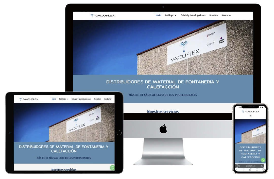 Diseño web para distribuidor fontanería y calefacción Diseño web para distribuidor fontanería y calefacción