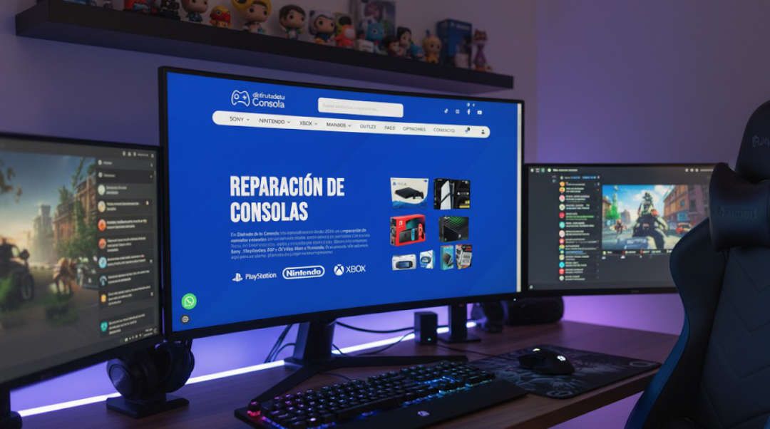 Vista escritorio de la tienda online Disfruta de tu Consola Diseño web tienda online reparación de consolas en escritorio